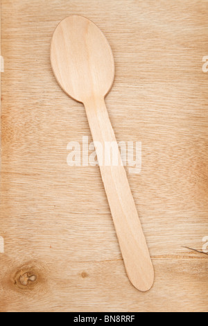 Cucchiaio di legno vicino up shot Foto Stock