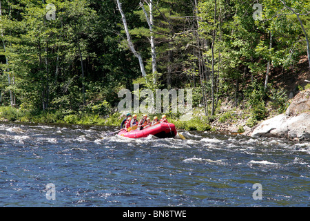 Rafting sul fiume Hudson presso la North Creek New York. Foto Stock