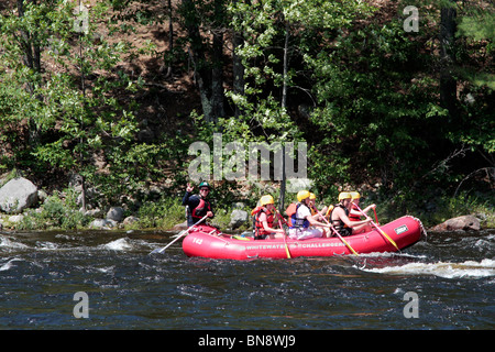 Rafting sul fiume Hudson presso la North Creek New York. Foto Stock