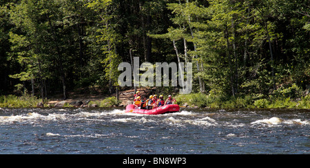 Rafting sul fiume Hudson presso la North Creek New York. Foto Stock