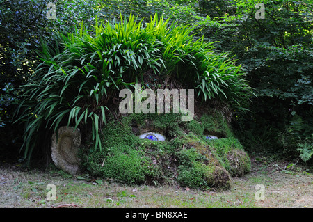 I giganti ' la testa ' al Lost Gardens of Heligan in cornwall, Regno Unito Foto Stock