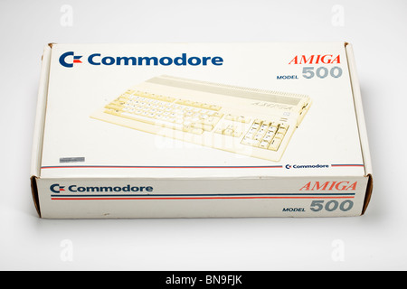 Scatola del computer Commodore Amiga dagli anni ottanta Foto Stock