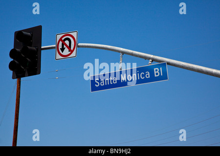 Santa Moncia Boulevard a Los Angeles in California Foto Stock