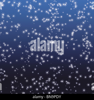 Blu e nero con sfondo bianco fiocchi di neve incandescente sulla parte superiore Foto Stock