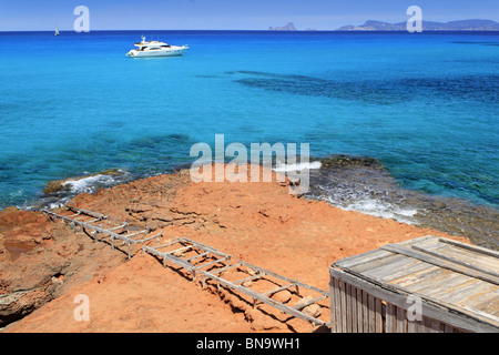 Cala Saona Formentera Isole Baleari bella spiaggia mediterraneo Foto Stock