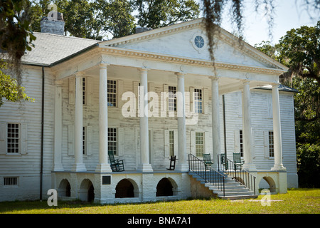 Hampton piantagione di stile Georgiano mansion in McClellanville, SC. Foto Stock