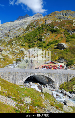 Un ristorante nei pressi del Susten Pass summit nel Cantone di Uri, Svizzera Foto Stock