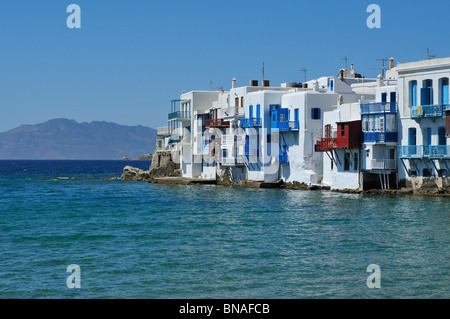 Mykonos. La Grecia. Kastro / Piccola Venezia. Foto Stock