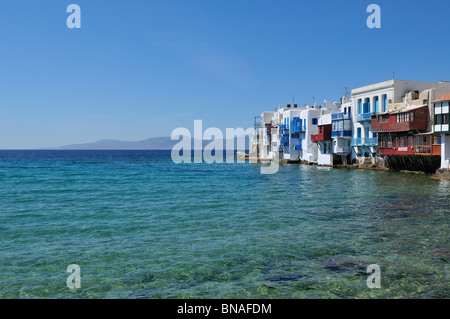 Mykonos. La Grecia. Kastro / Piccola Venezia. Foto Stock