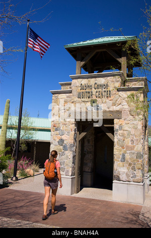Centro Visitatori, Sabino Canyon Recreation Area, Tucson, Arizona. (Modello rilasciato) Foto Stock