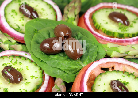Grande freschi e deliziosi e organici insalata di verdure Foto Stock