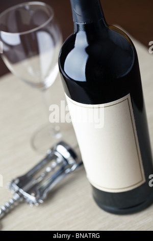 Bottiglia di vino rosso Foto Stock