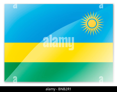Bandiera del Ruanda Foto Stock