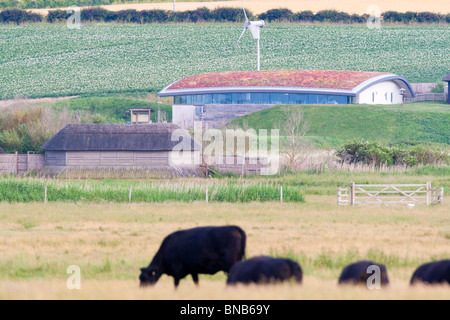 Norfolk Wildlife Trust del centro visitatori e nasconde a Cley-next-Mare, Norfolk, Regno Unito Foto Stock