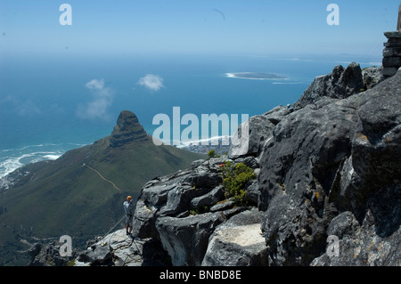 Visualizzare dalla tabella Top Mountain, Sud Africa. Cape Town. 2007 Foto Stock