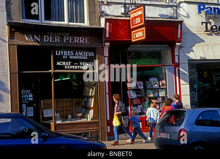 Francine Van der perre, libreria, bookshop, libraio, prenota concessionario, rue de le madeleine, città di Bruxelles, la regione di Bruxelles capitale, Belgio, Europa Foto Stock