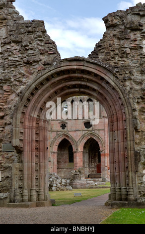 Dryburgh Abbey a Scottish Borders. La grande Porta Occidentale. Foto Stock