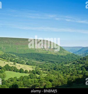 Vista sud della sezione settentrionale della valle di Ewyas da vicino il Vangelo Pass, Parco Nazionale di Brecon Beacons, POWYS, GALLES Foto Stock