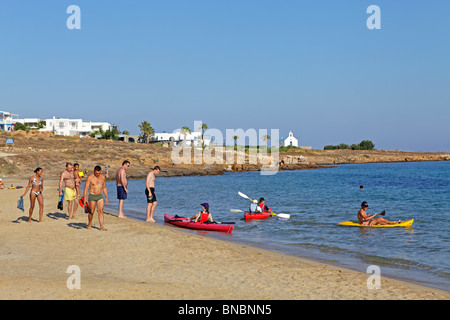 Spiaggia Nea Chrissi Akti (spiaggia dorata), isola di Paros, Cicladi, ISOLE DELL' EGEO, Grecia Foto Stock