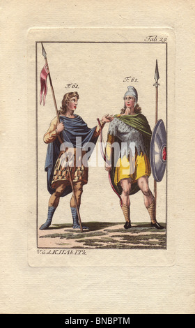 Due anglo-Saxon soldati in tute di armor dalla fine del nono e inizio del decimo secolo. Foto Stock