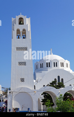 Cattedrale Mitropolis, Fira, Santorini, Cicladi, ISOLE DELL' EGEO, Grecia Foto Stock