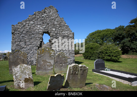 Xiii secolo Chiesa di Cranfield e cimitero sulle rive del Lough Neagh County Antrim Irlanda del Nord Regno Unito Foto Stock