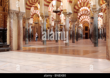 Vista interna della cattedrale o Mezquita di Cordova in Andalusia Spagna Europa Foto Stock