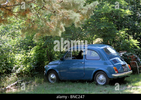 Blue Fiat Cinquecento Foto Stock