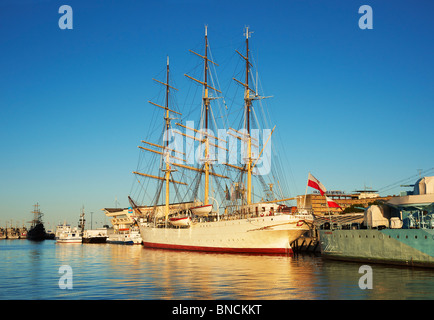 Nave a vela 'Dar Pomorza', Gdynia, Pomerania, Polonia Foto Stock