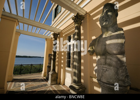 Schlosspark Glienicke o Klein-Gliniecke, Schinkel Kasino, patrimonio mondiale culturale HeritageSite, Wannsee, Berlino, Germania, Europa. Foto Stock