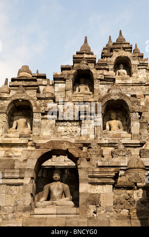 Indonesia Java Borobodur è il Sud Est asiatico un il più grande tempio Buddista complessa Foto Stock