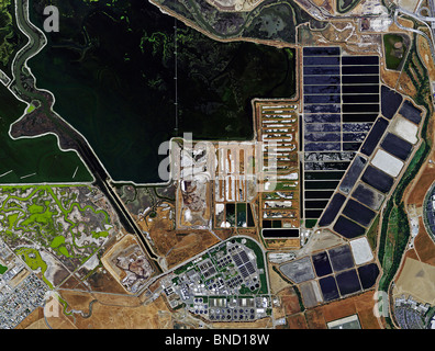 Mappa aerea sopra San Jose, select99, Santa Clara Water Pollution Control Plant Alviso California Foto Stock