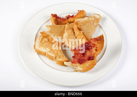 Spreco di cibo (colazione toast) Foto Stock