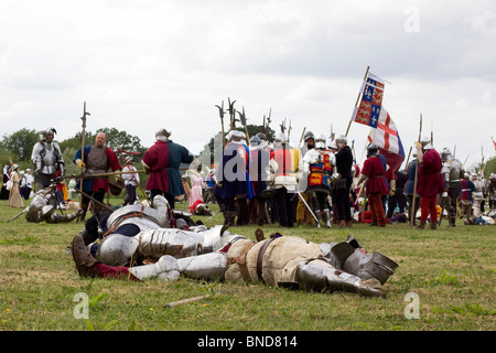 La battaglia di Tewksbury rievocazione storica Foto Stock