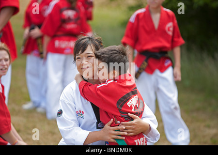 Taekwondo studenti Foto Stock