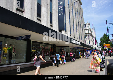 Negozio Debenhams, Oxford Street e il West End, la City of Westminster, Londra, Inghilterra, Regno Unito Foto Stock