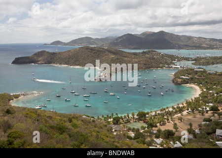 Nelson's darsene a English Harbour da Shirley Heights, Antigua. Foto Stock