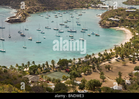 Nelson's darsene a English Harbour da Shirley Heights, Antigua. Foto Stock