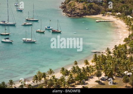 Nelson's darsene a English Harbour da Shirley Heights, Antigua. Foto Stock