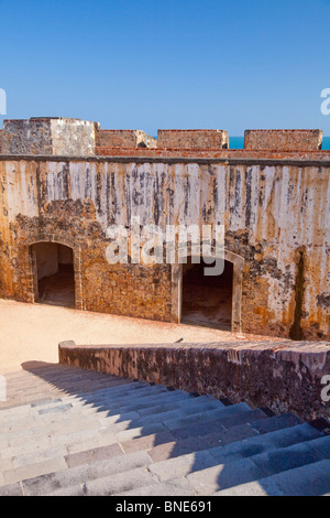 Architettura di interni di San Felipe del Morro Castle in San Juan, Puerto Rico, West Indies. Foto Stock