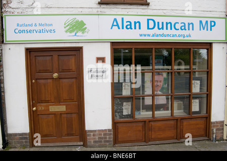 Alan duncan mp per melton mowbury e rutland circoscrizione ufficio partito politico shop membro dei conservatori del Parlamento europeo Foto Stock