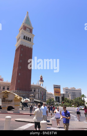 Il Venetian Las Vegas - replica di impostazione di Venezia. Il Campanile di San Marco. Foto Stock