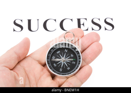 Headline il successo e la bussola, concetto di scelta Foto Stock