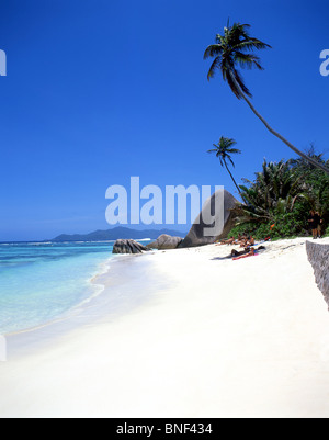 Anse Source d'Argent Beach, La Digue, Repubblica di Seychelles Foto Stock