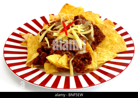 Peperoncino carni bovine nachos Foto Stock
