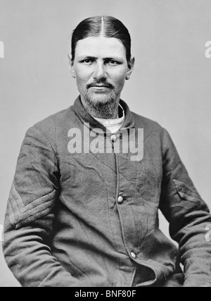 Il sergente Boston Corbett (1832 - c1894) - l'Unione soldato dell'esercito che fatalmente shot John documento Wilkes Booth (Abramo Lincoln's assassin). Foto Stock