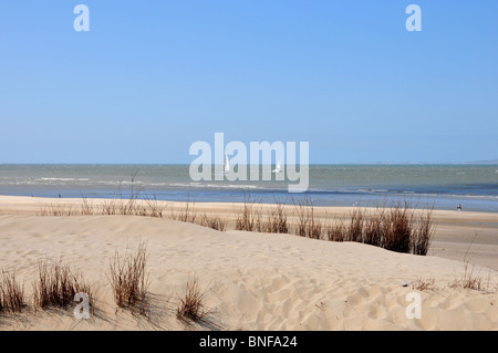 L'ampia spiaggia di sabbia a Breskens, Zeeland, Olanda Foto Stock