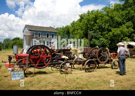 Gas di antiquariato e motore a vapore mostra a Fort Hunter, centrale dello Stato di New York, sul Canale Erie. Foto Stock