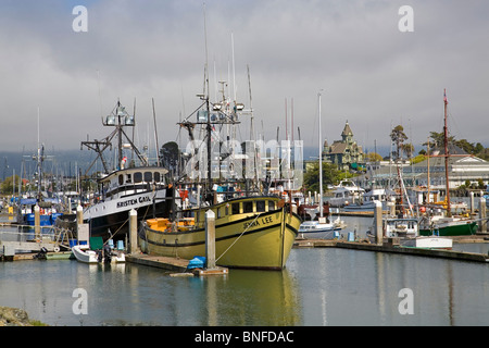 La pesca barche e yacht in barca da pesca nel porto di Eureka, California. Foto Stock