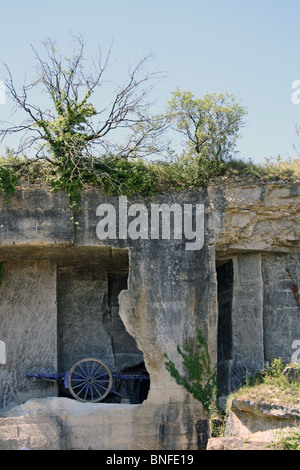 Resti di cave a St Meme les Carrières, Charente, SW FRANCIA Foto Stock